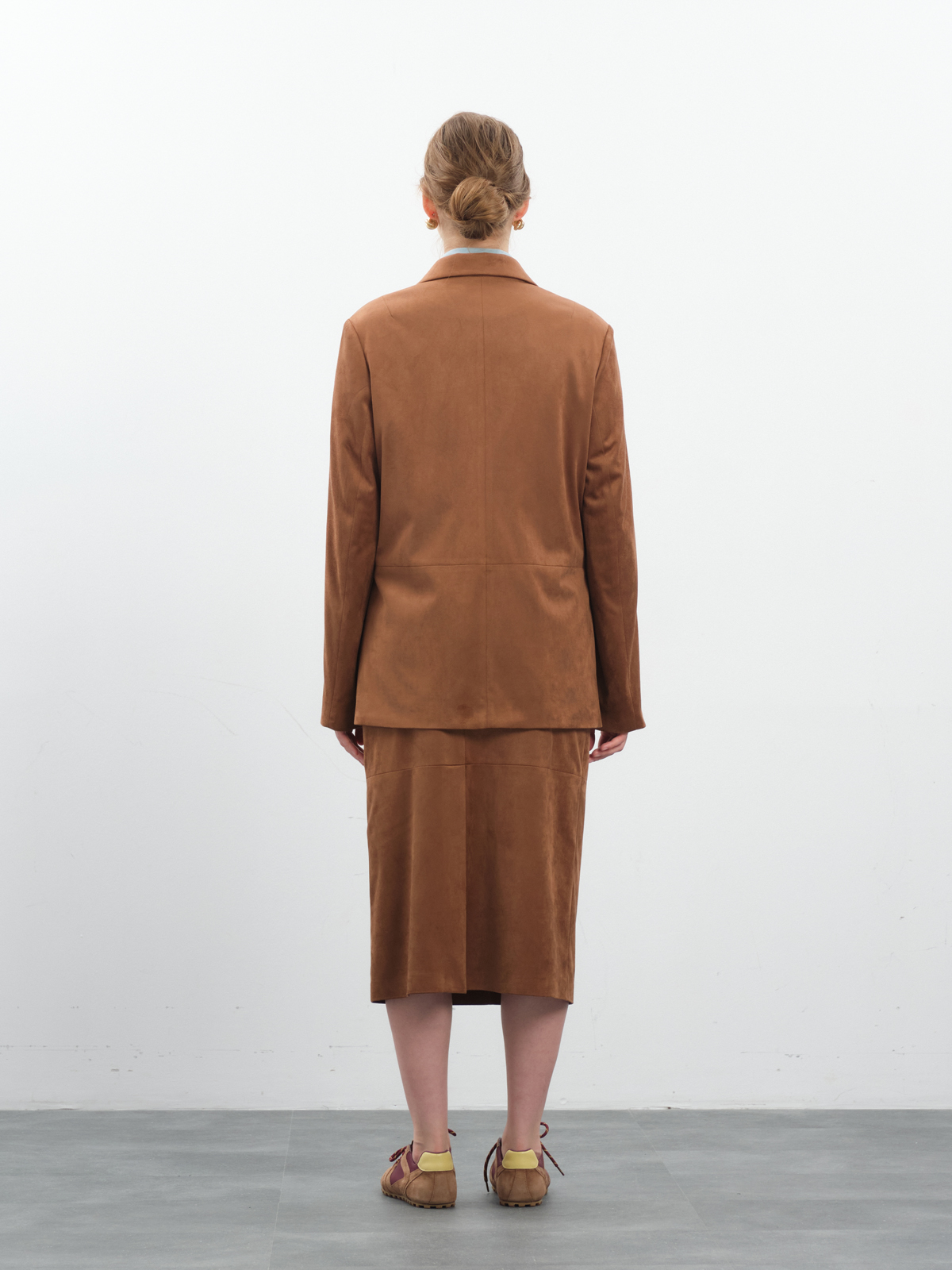 Замшевая терракотовая юбка