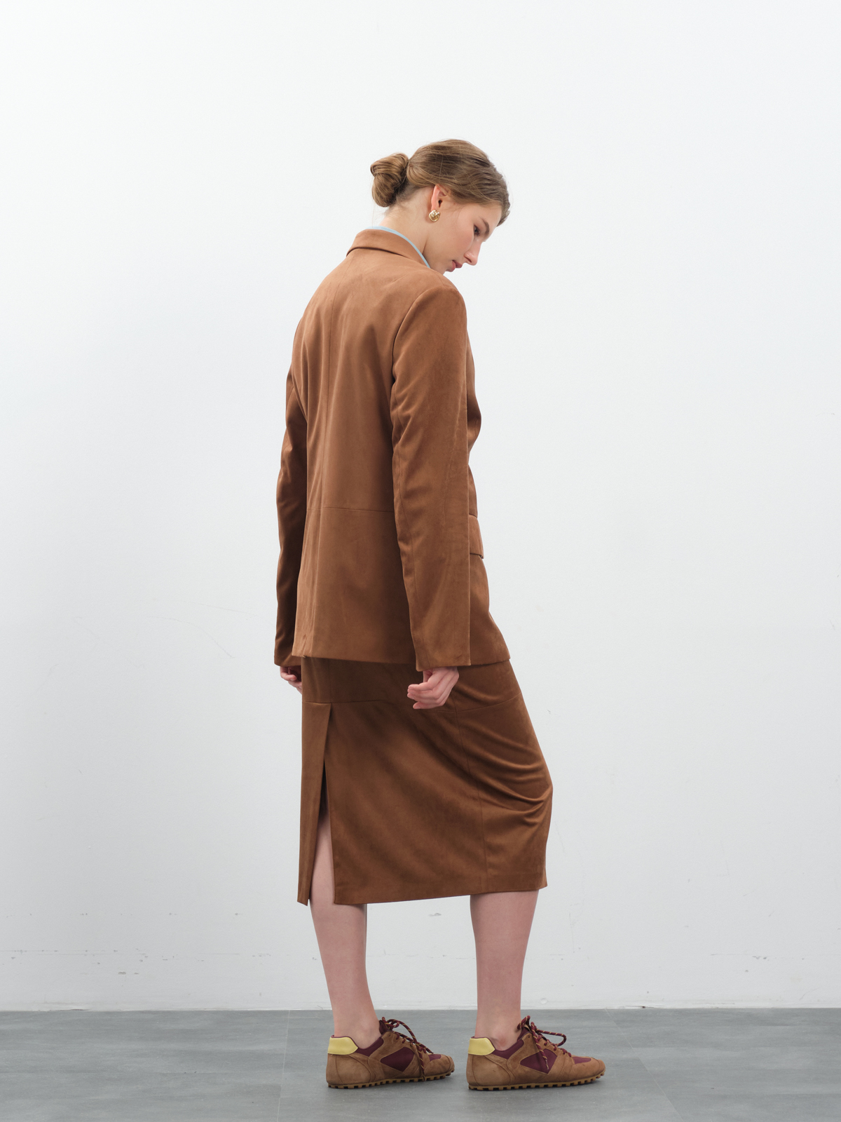 Замшевая терракотовая юбка