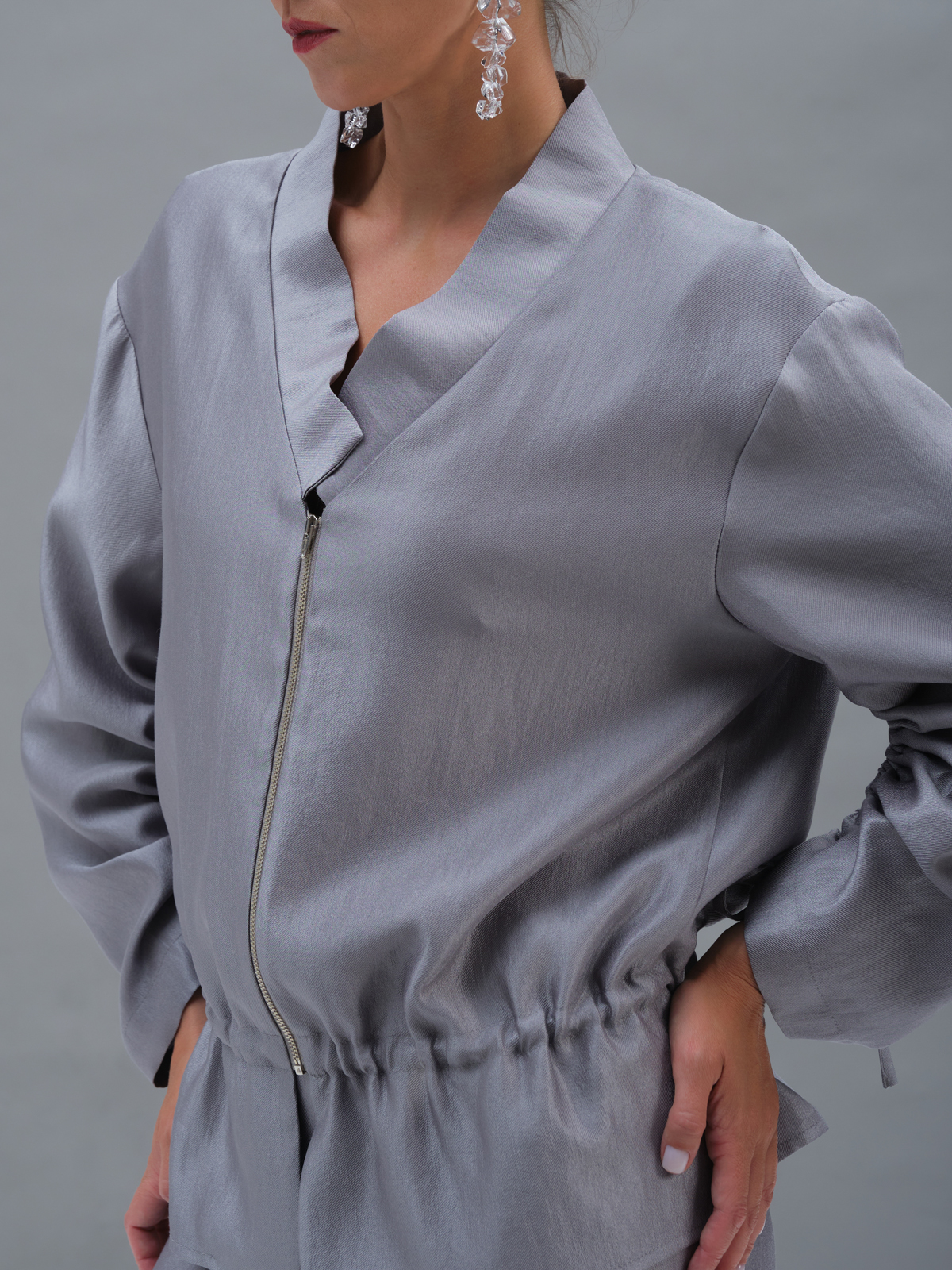 Серебряный бомбер на кулиске Selene