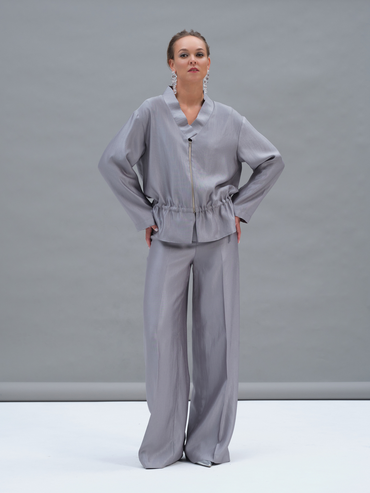 Серебряный бомбер на кулиске Selene