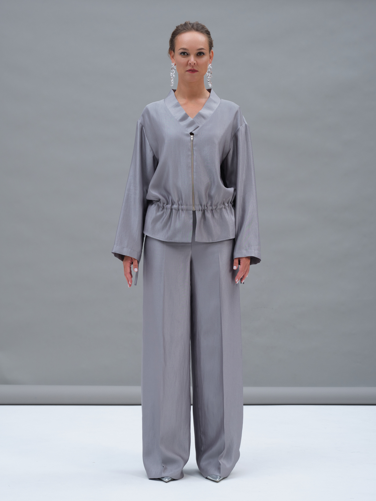 Серебряный бомбер на кулиске Selene