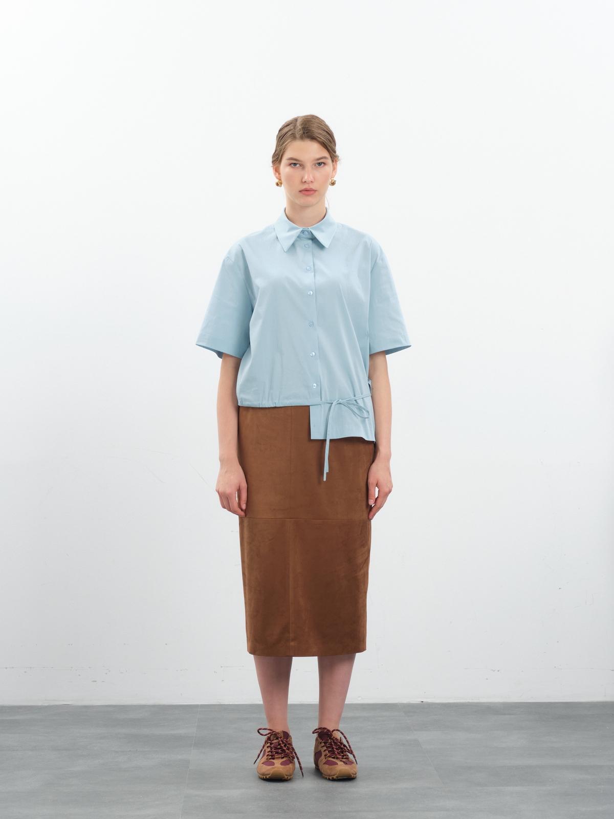 Замшевая терракотовая юбка