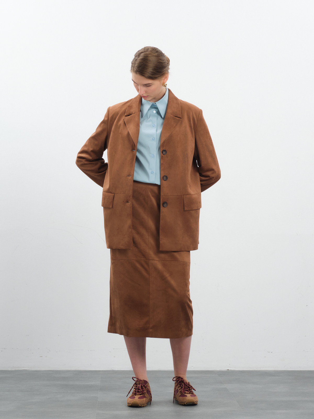 Замшевая терракотовая юбка