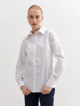 Рубашка в зеленую полоску