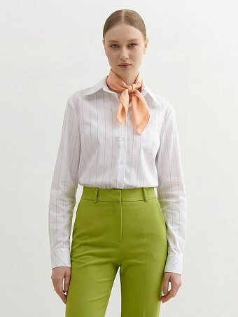 Рубашка в зеленую полоску