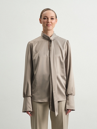 Бежевая блуза с бантом Lungwort