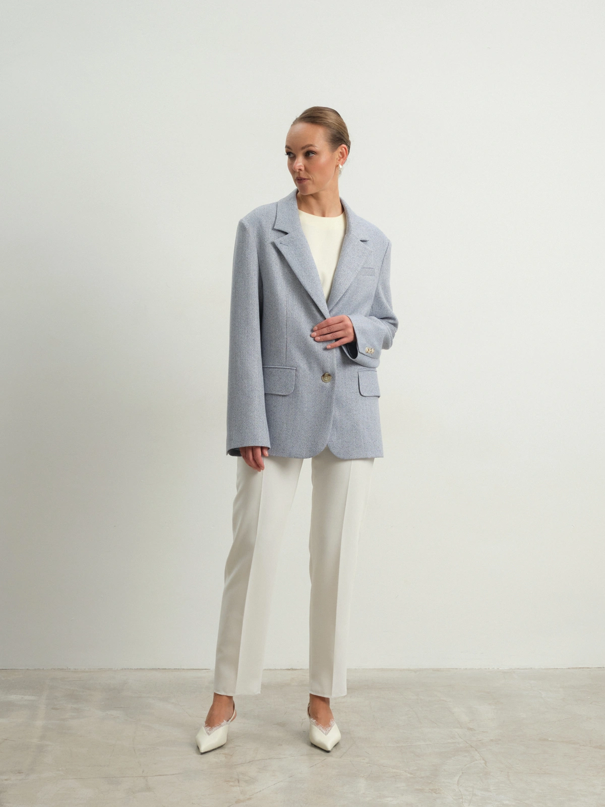 Голубой меланжевый жакет Triumph