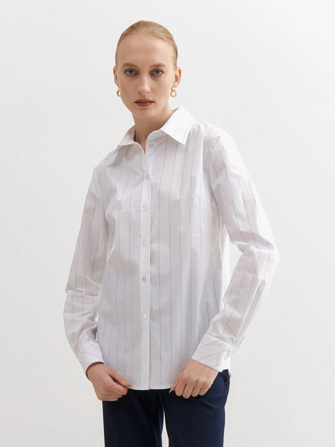 Рубашка в зеленую полоску