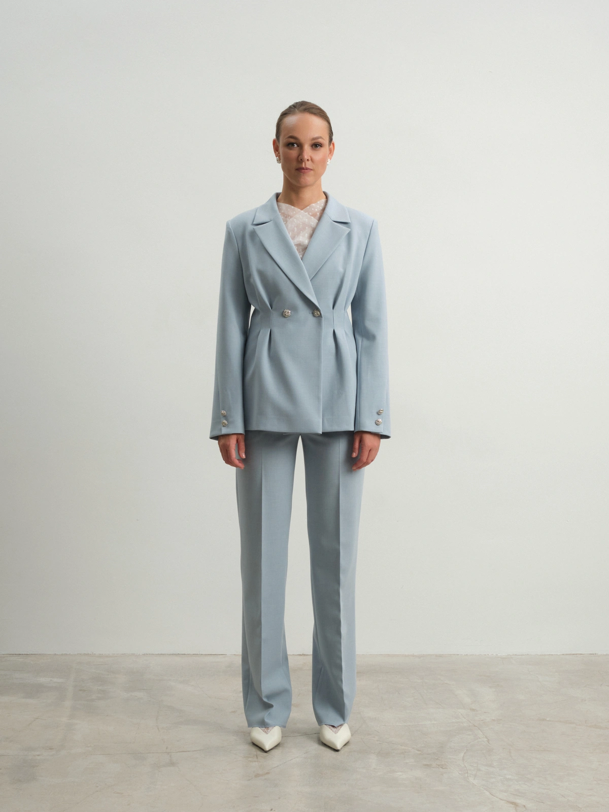 Голубые прямые брюки Allure