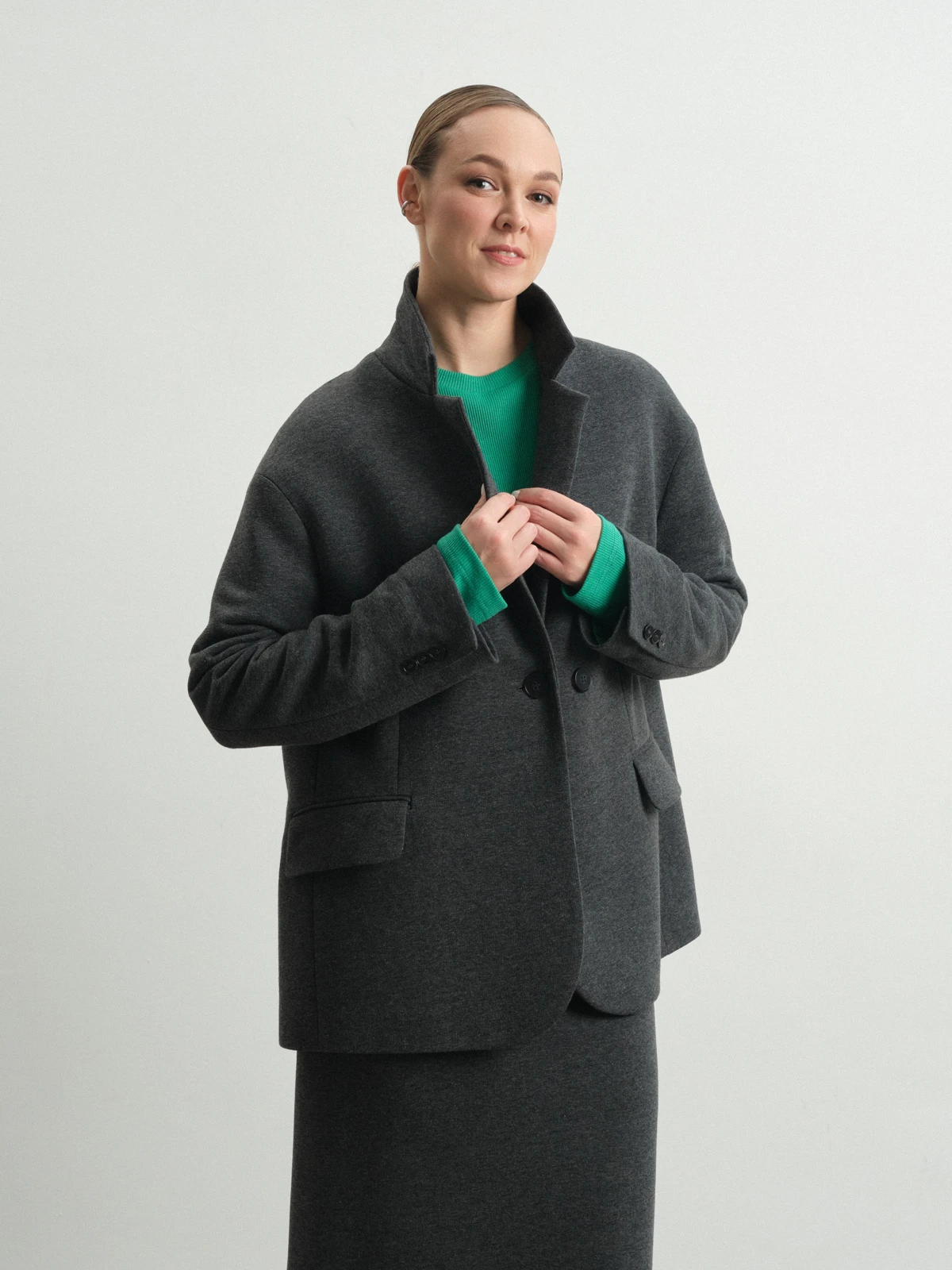 Серый жакет из футера Muscari