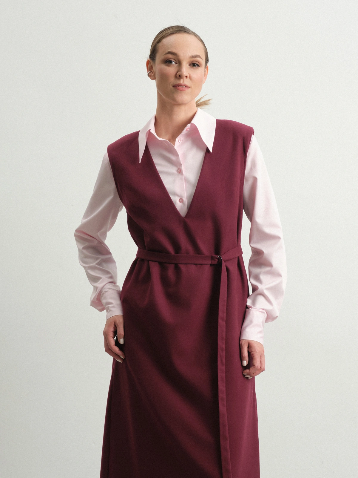 Бордовый сарафан Tulip