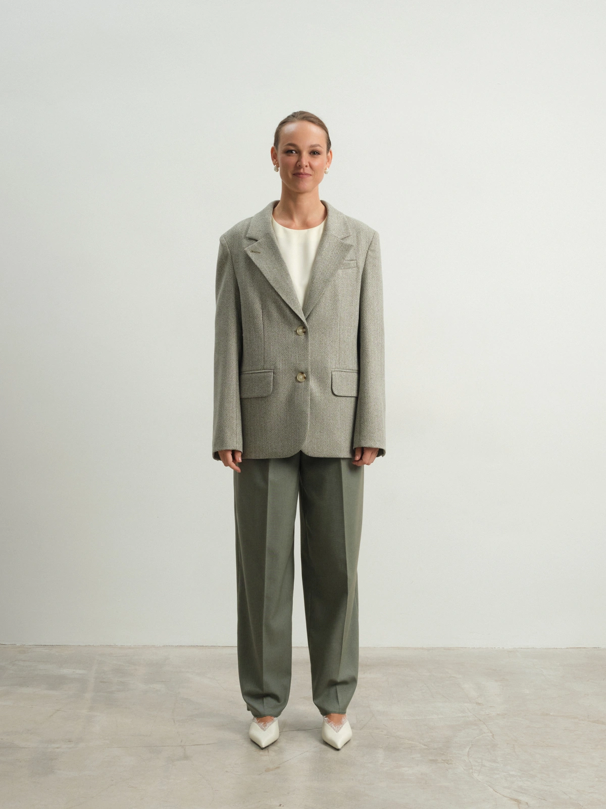 Зеленый меланжевый жакет Elegance