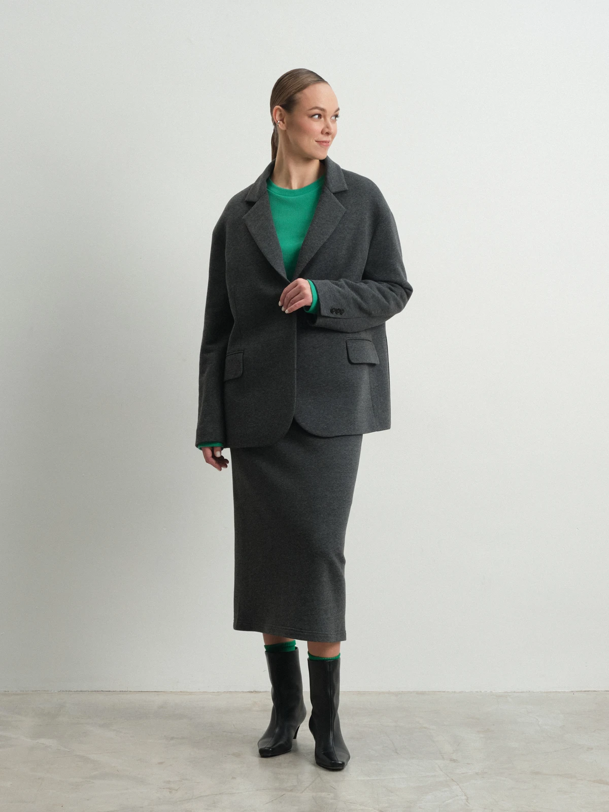 Серый жакет из футера Muscari