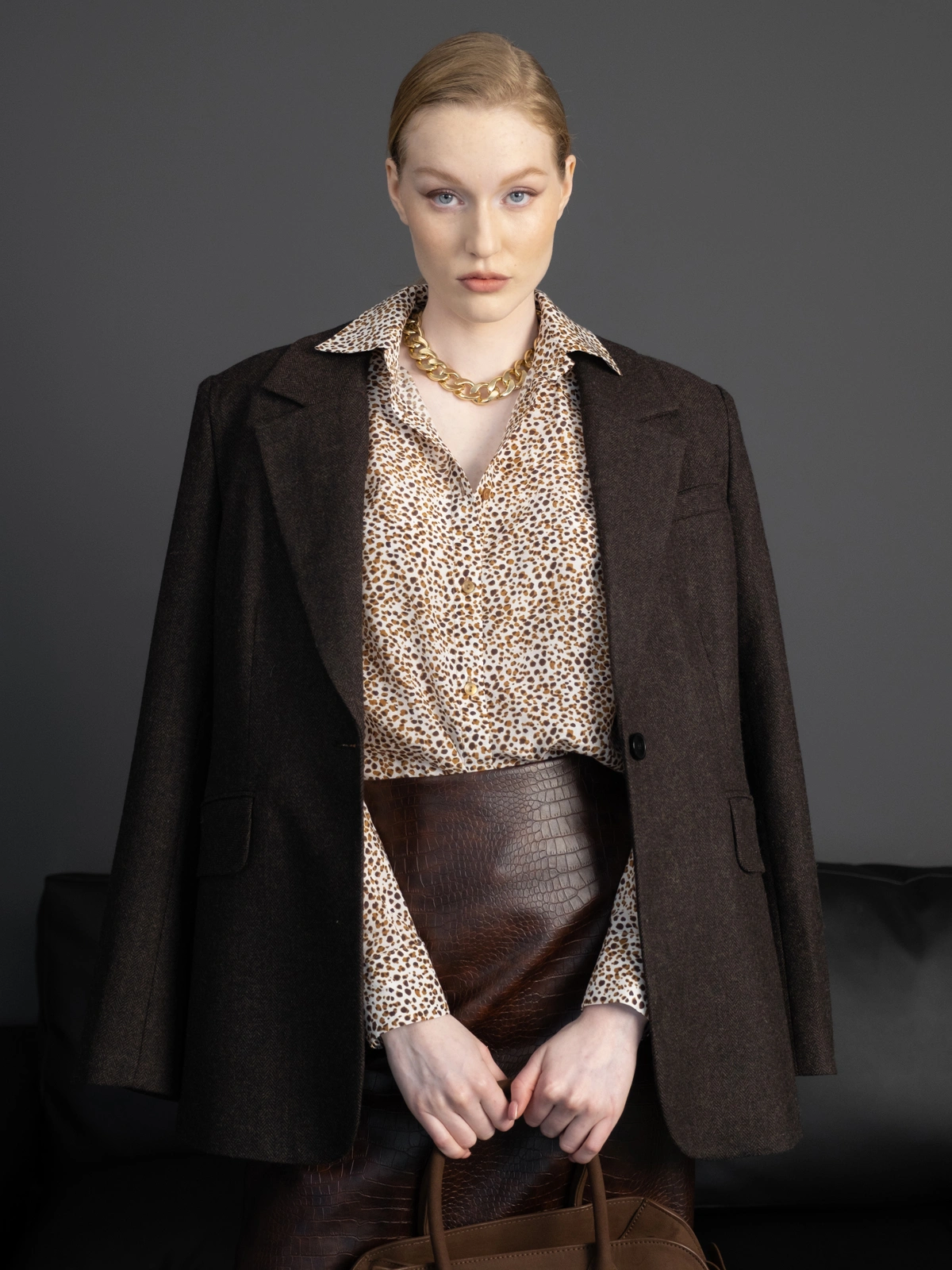 Шоколадный моножакет в елочку