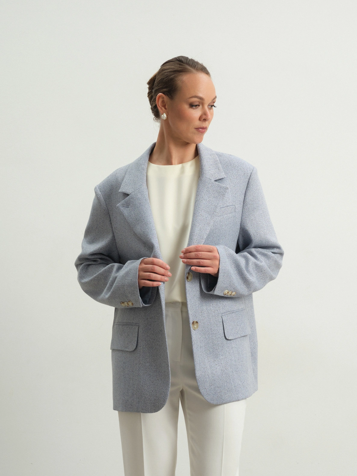 Голубой меланжевый жакет Triumph