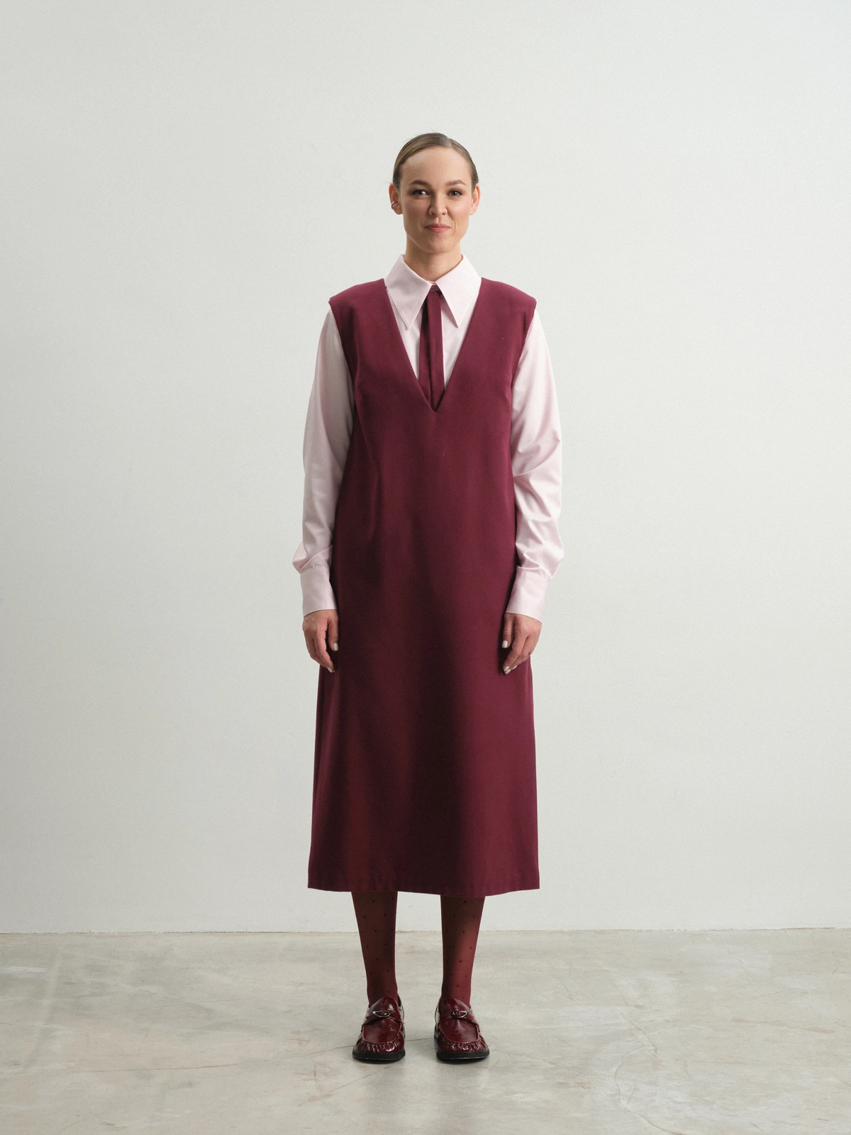 Бордовый сарафан Tulip