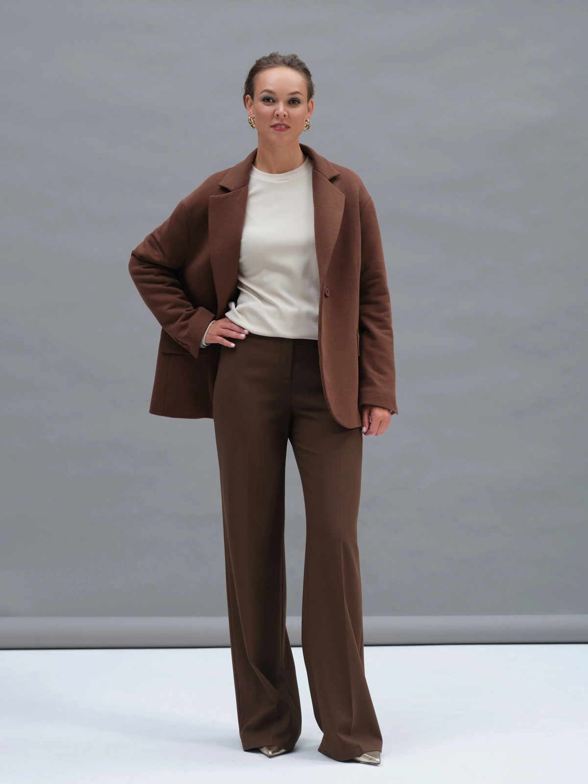 Шоколадный жакет из футера