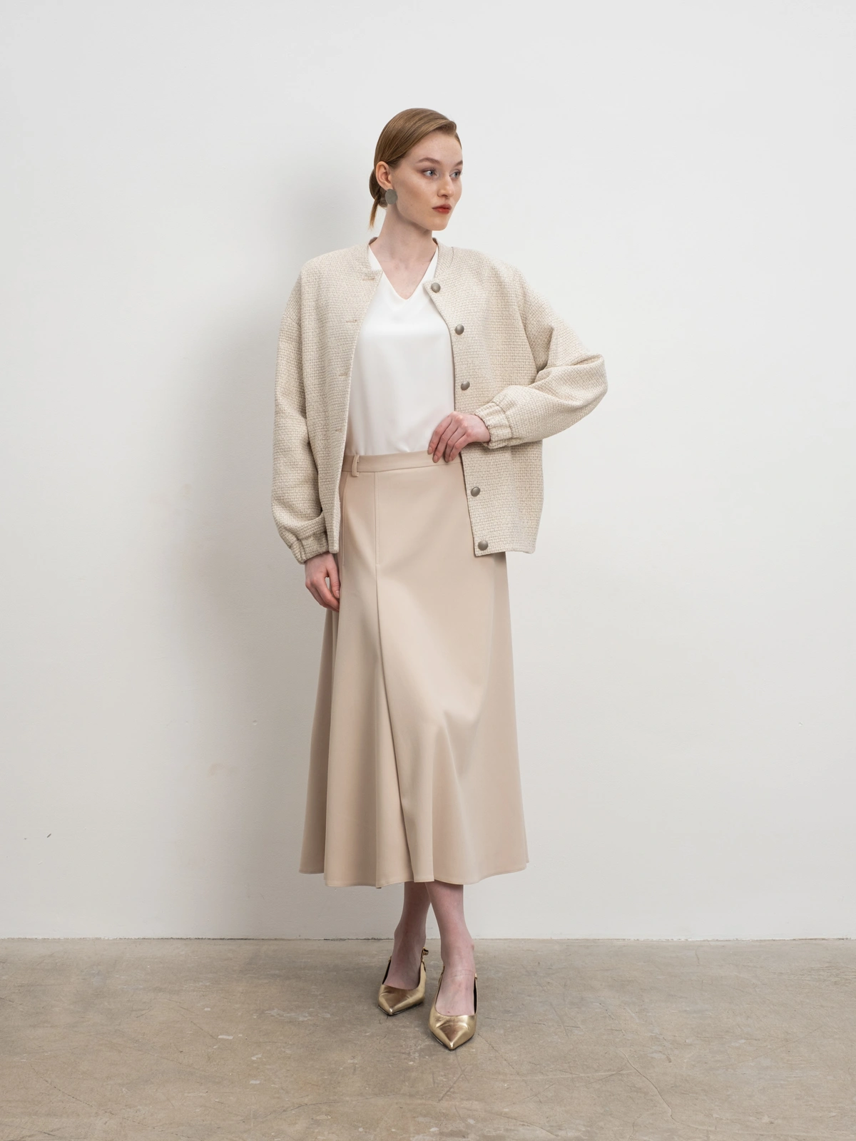 Юбка годе в оттенке слоновая кость