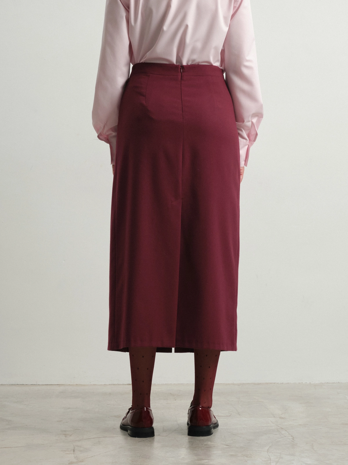 Бордовая юбка в складку Tulip