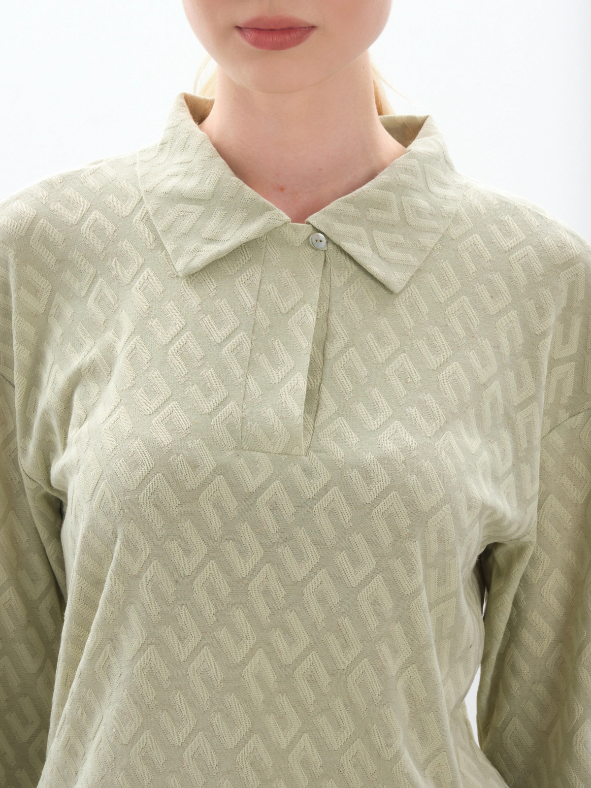 Зеленый лонгслив-поло buddy