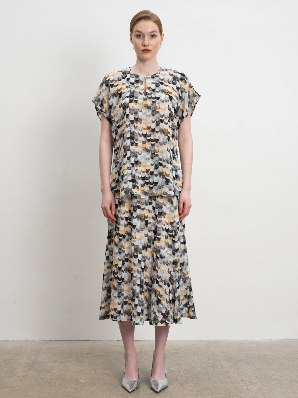 Юбка годе с принтом «ракушка»