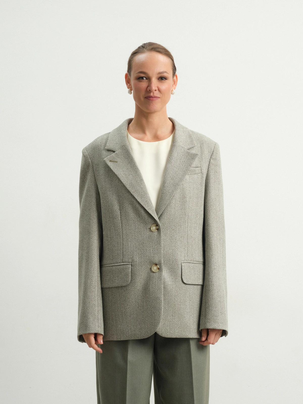 Зеленый меланжевый жакет Elegance