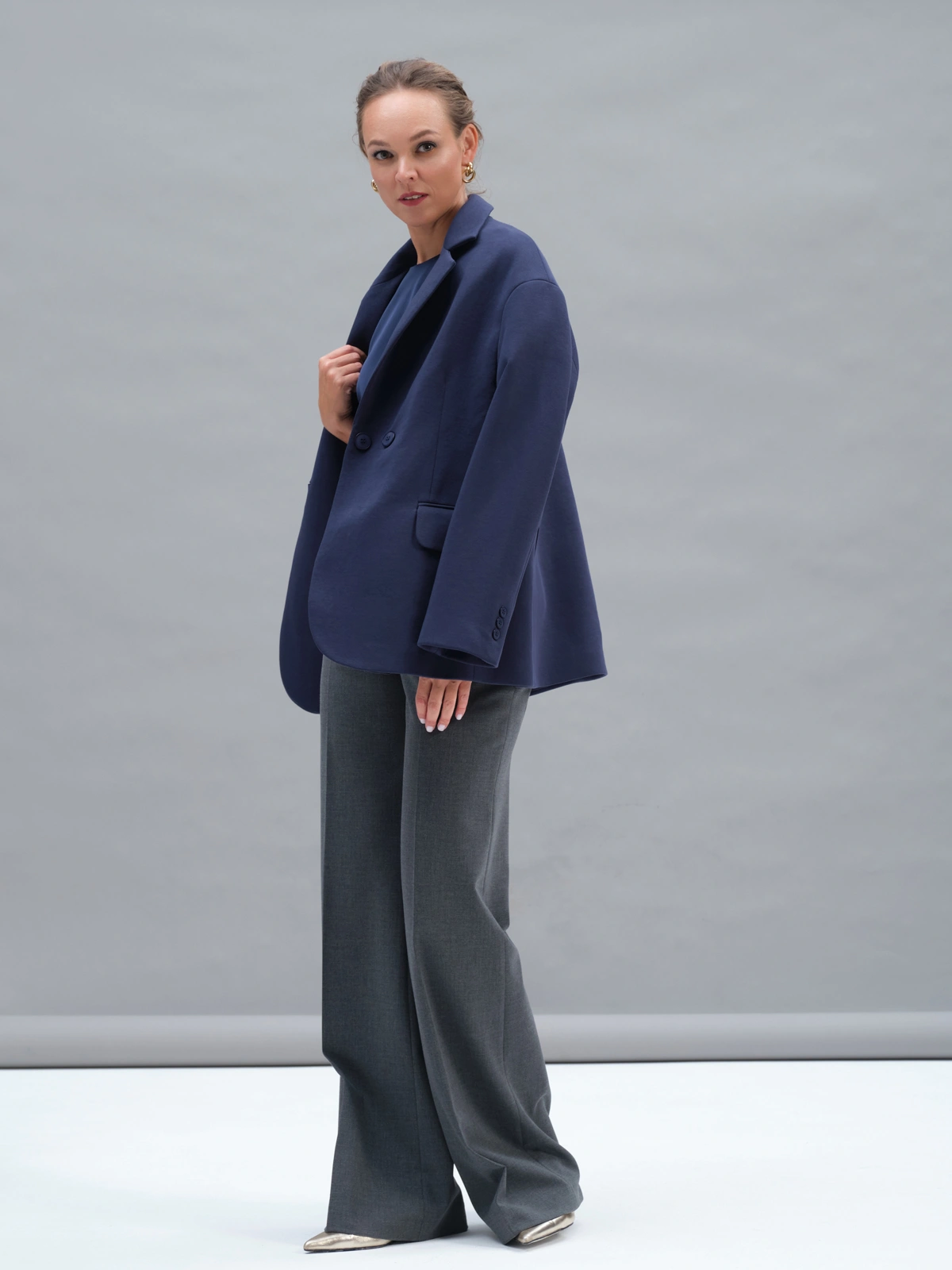 Синий жакет из футера