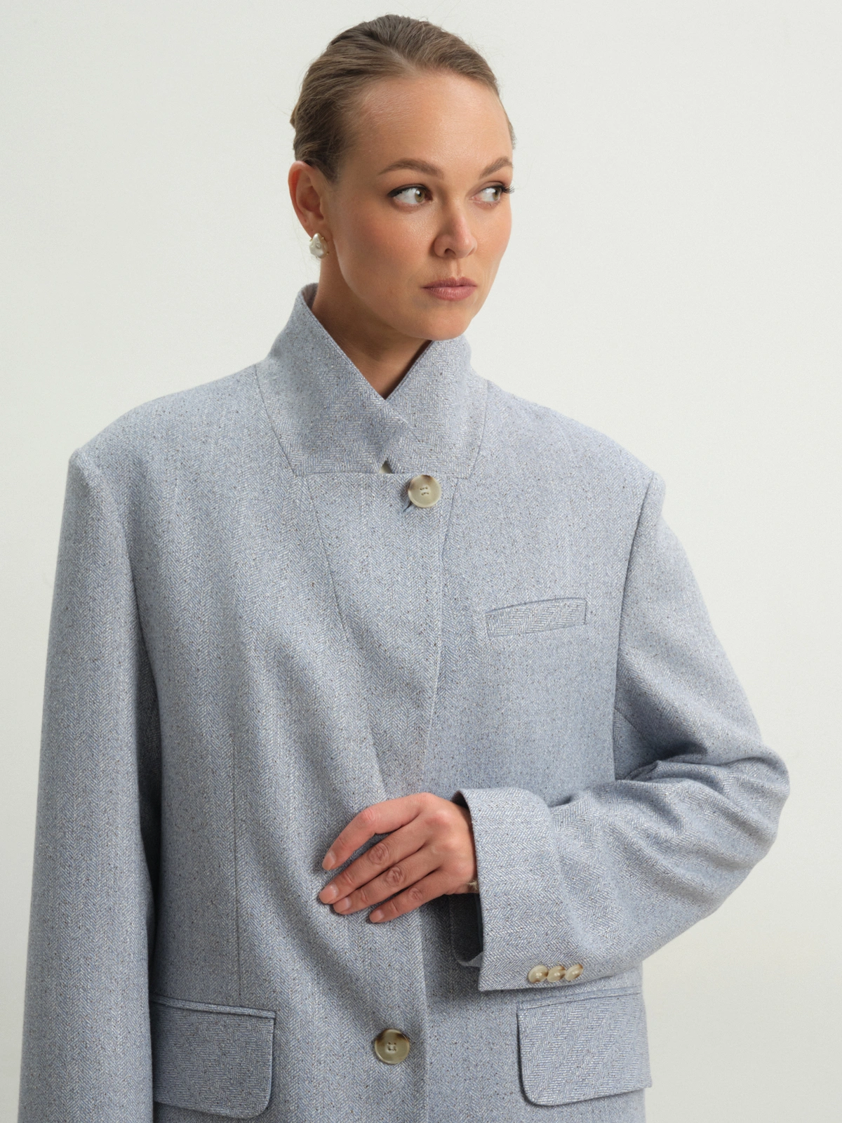 Голубой меланжевый жакет Triumph