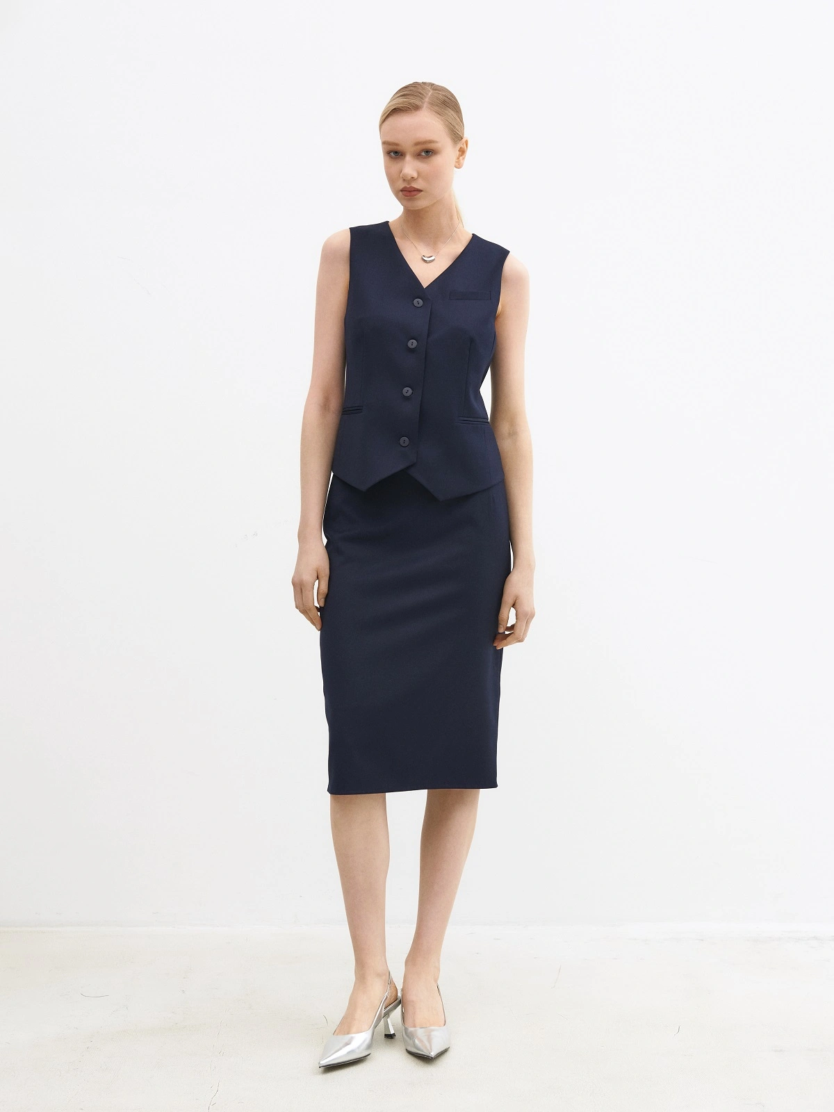 Синяя базовая юбка