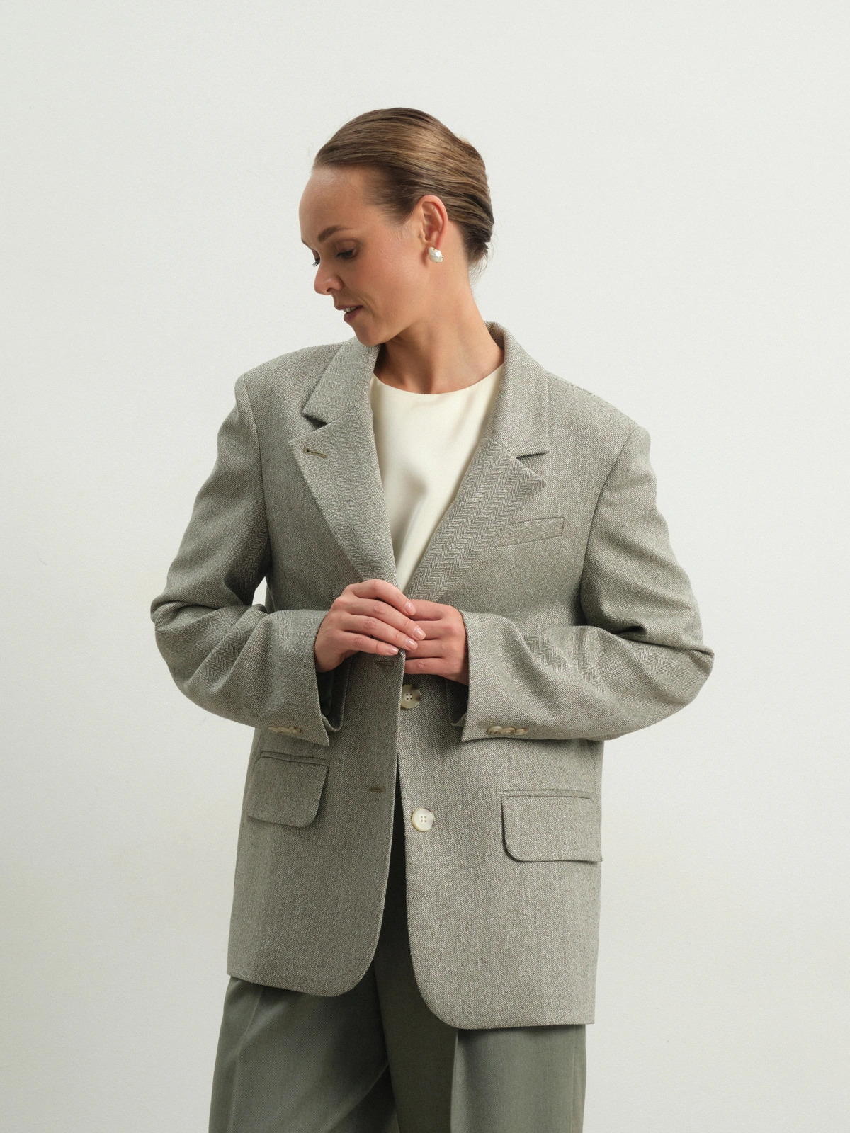 Зеленый меланжевый жакет Elegance