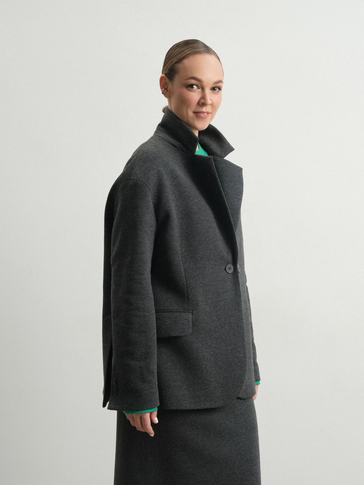 Серый жакет из футера Muscari