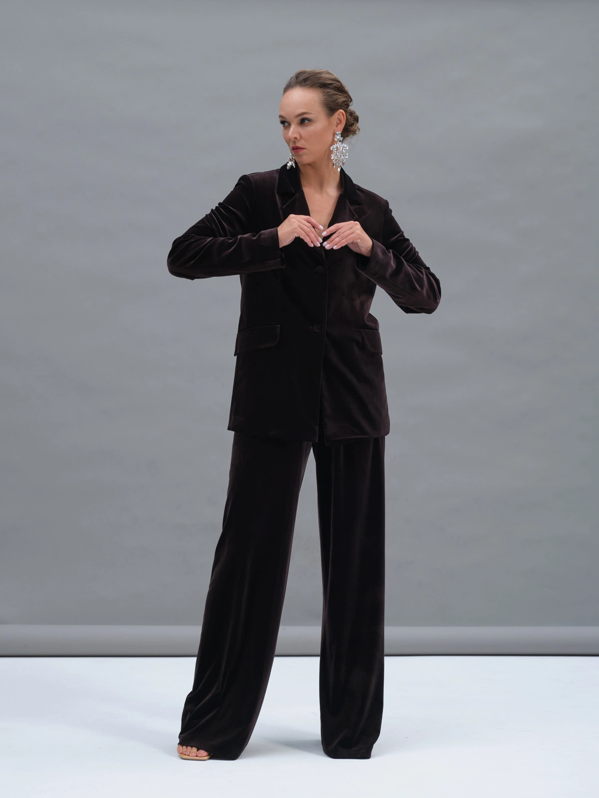 Бархатные прямые брюки Calliope