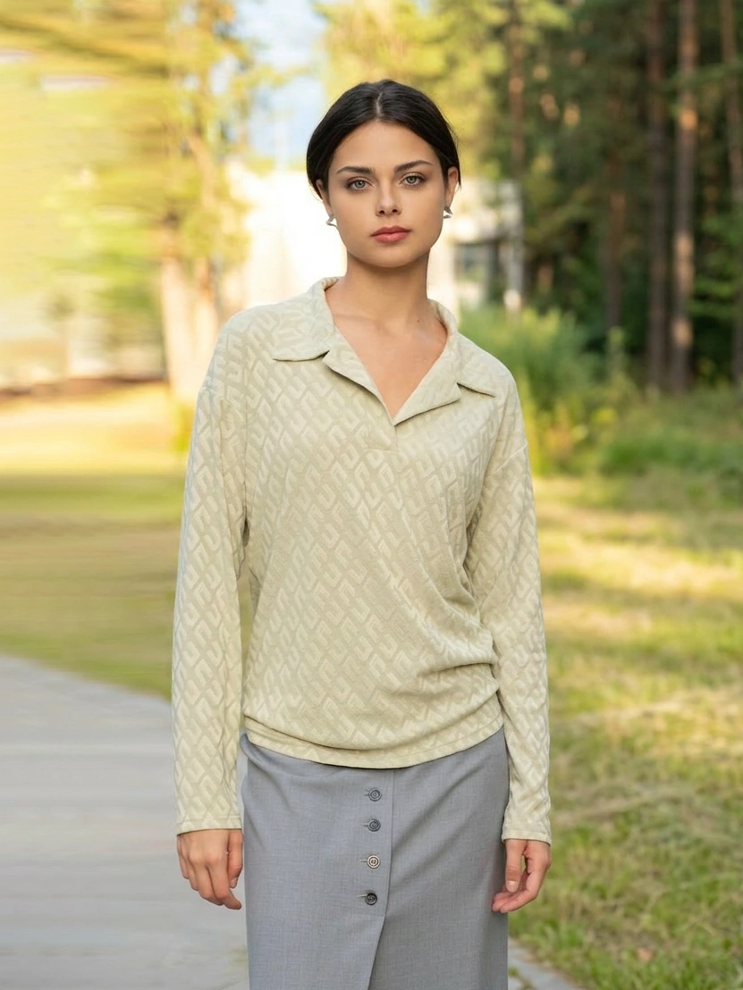 Зеленый лонгслив-поло buddy