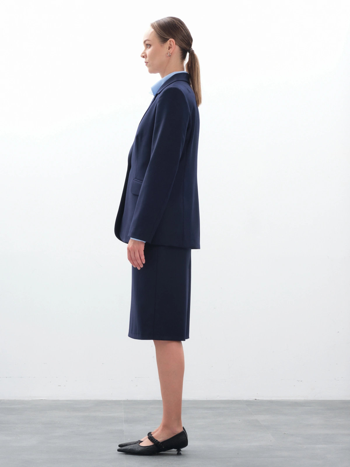 Юбка миди синяя