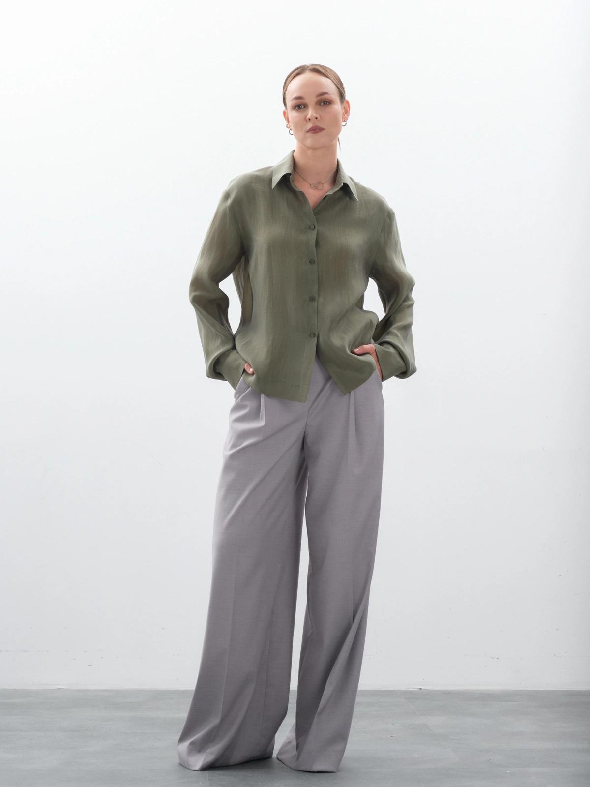 Брюки широкие серые hedonist