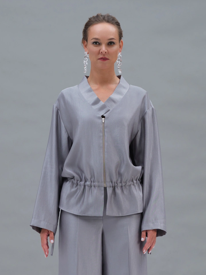 Серебряный бомбер на кулиске Selene