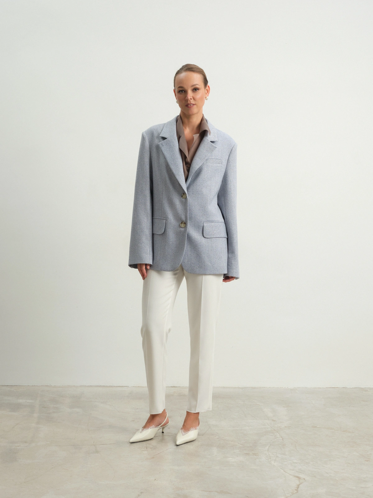 Голубой меланжевый жакет Triumph