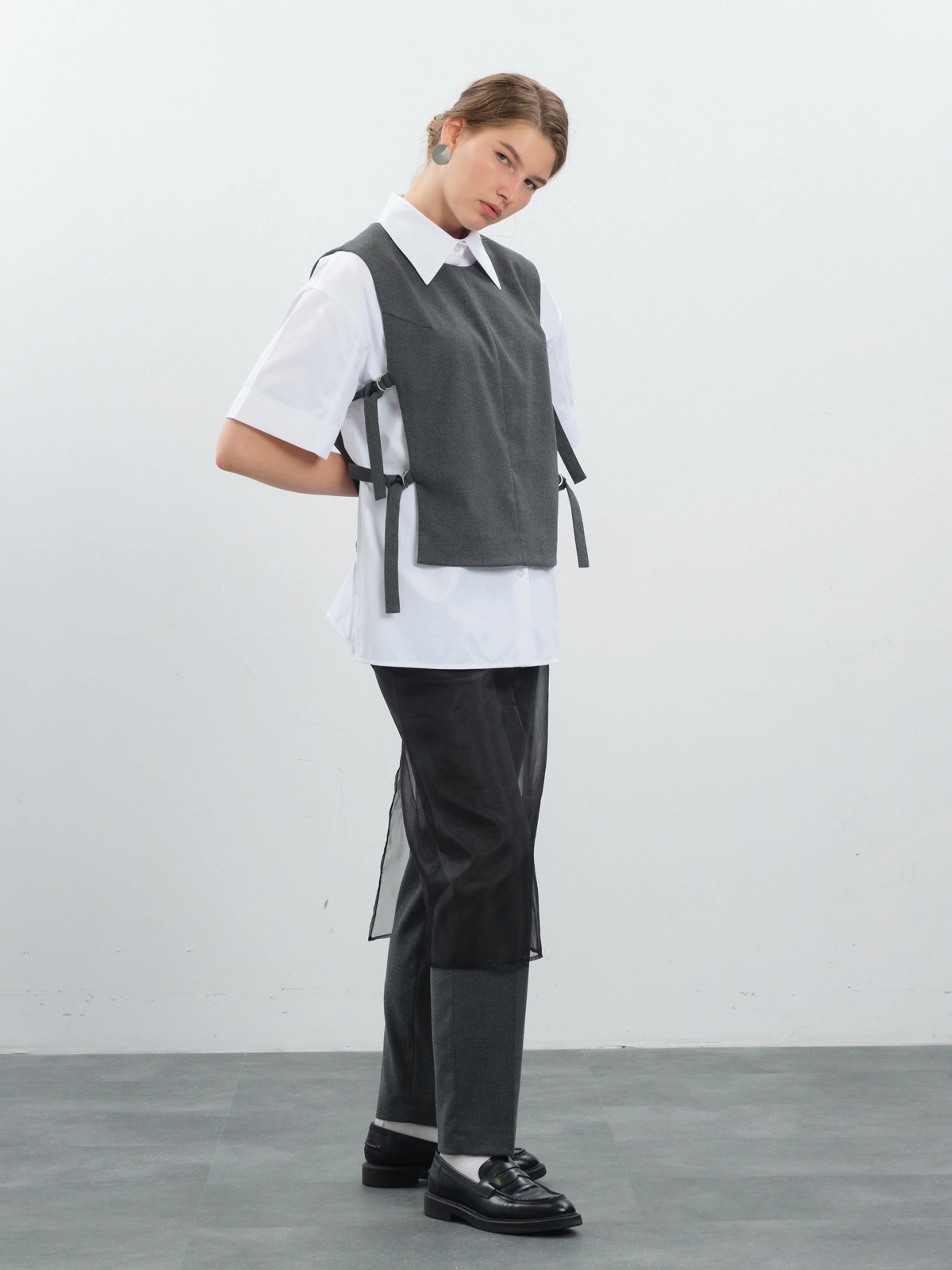 Черная юбка из органзы