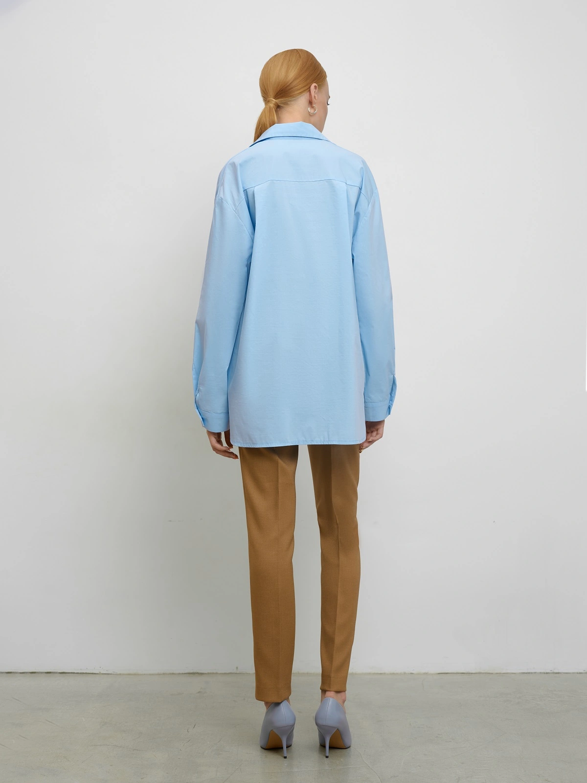 Голубая рубашка оверсайз