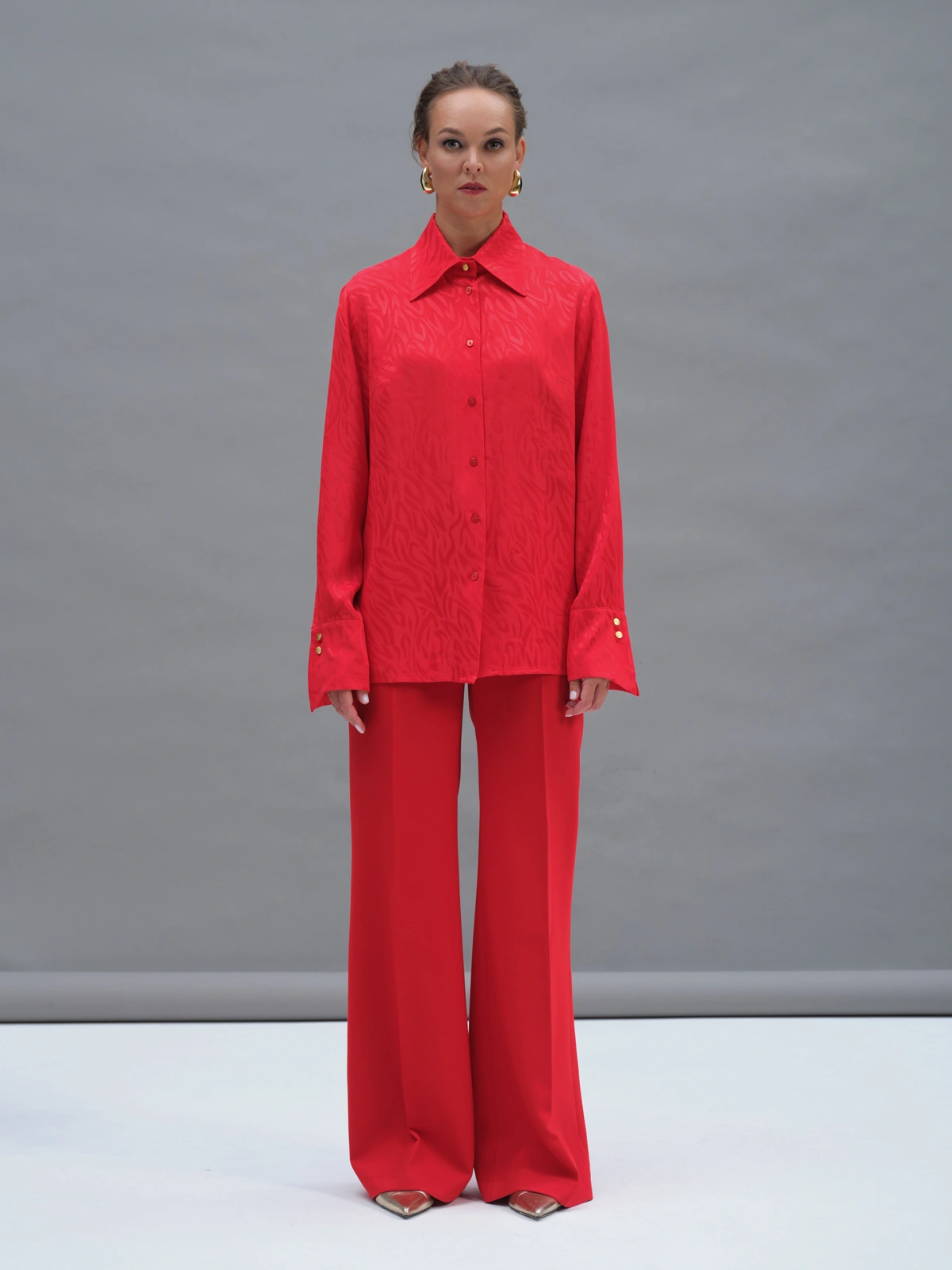 Красные расклешенные брюки Aphrodite