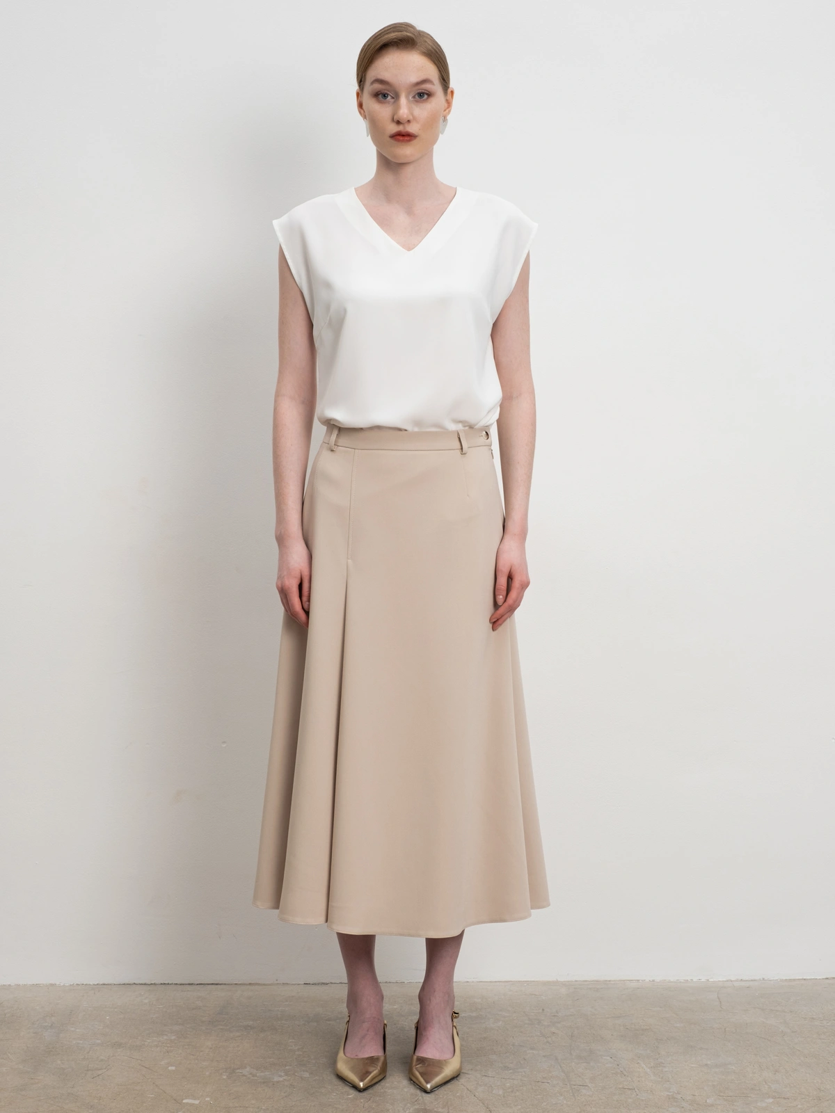 Юбка годе в оттенке слоновая кость