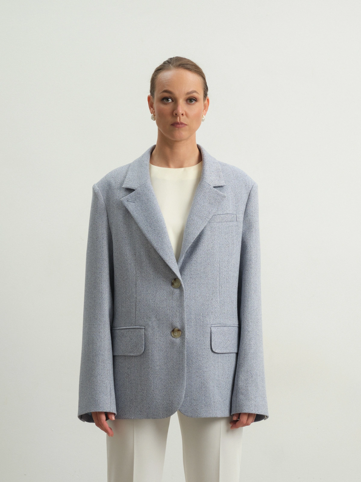 Голубой меланжевый жакет Triumph