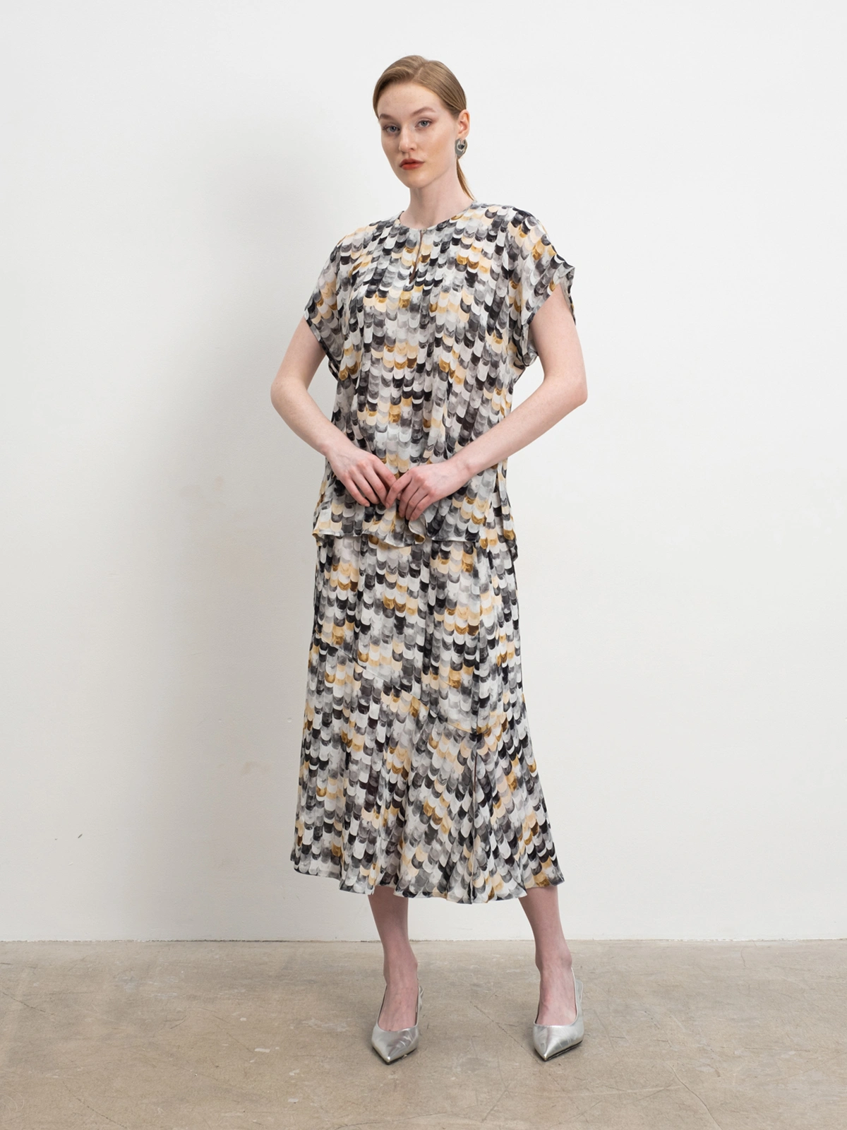 Юбка годе с принтом «ракушка»