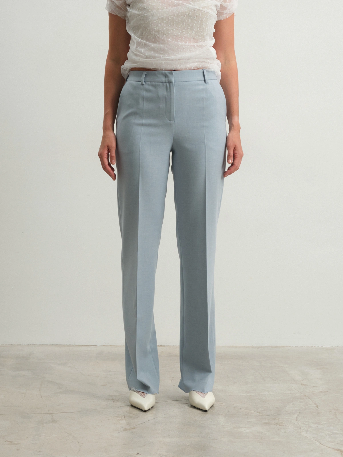 Голубые прямые брюки Allure