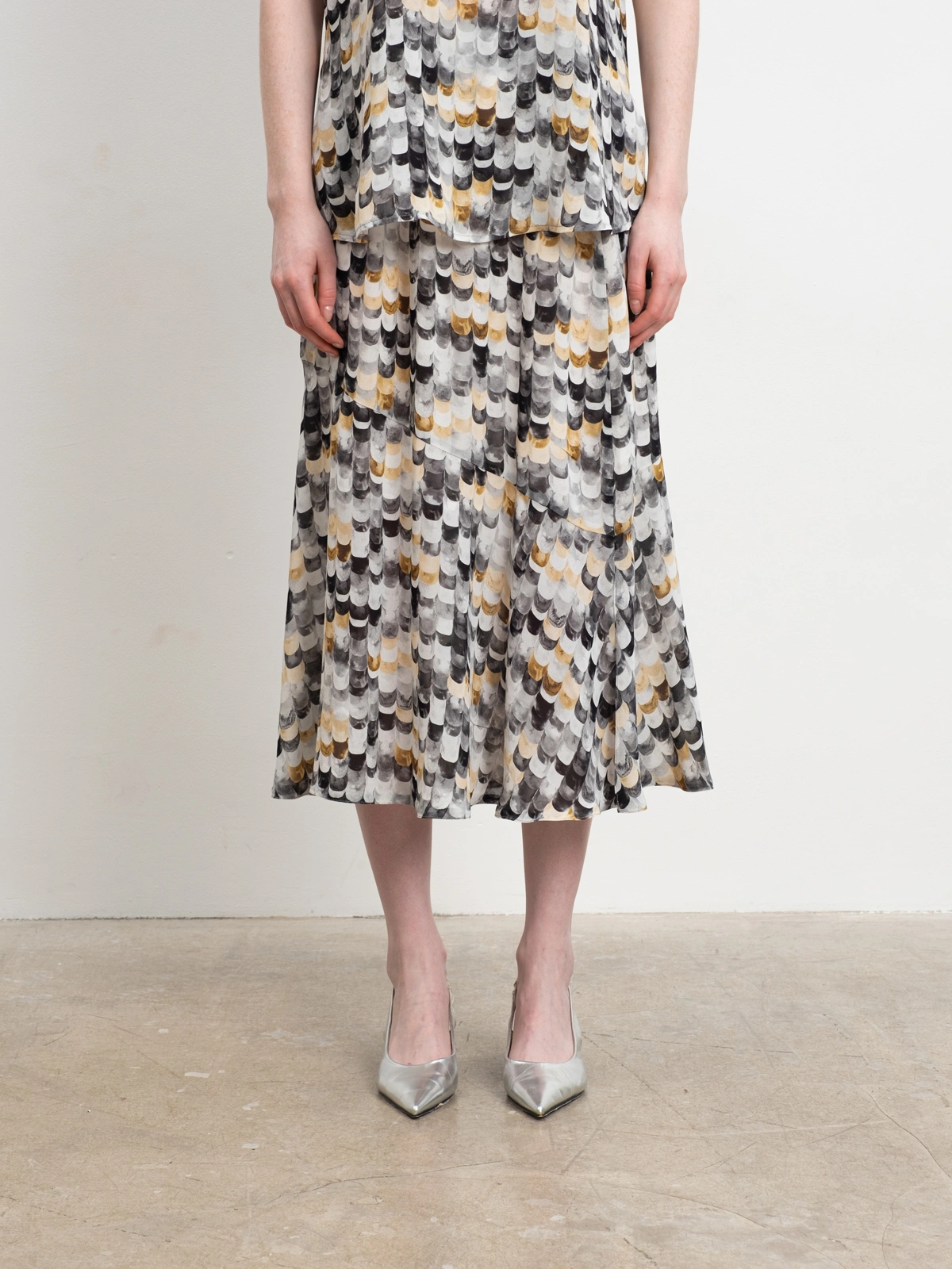 Юбка годе с принтом «ракушка»