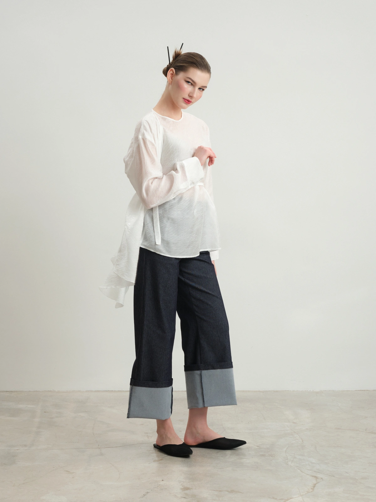 Синие брюки из денима Rawness