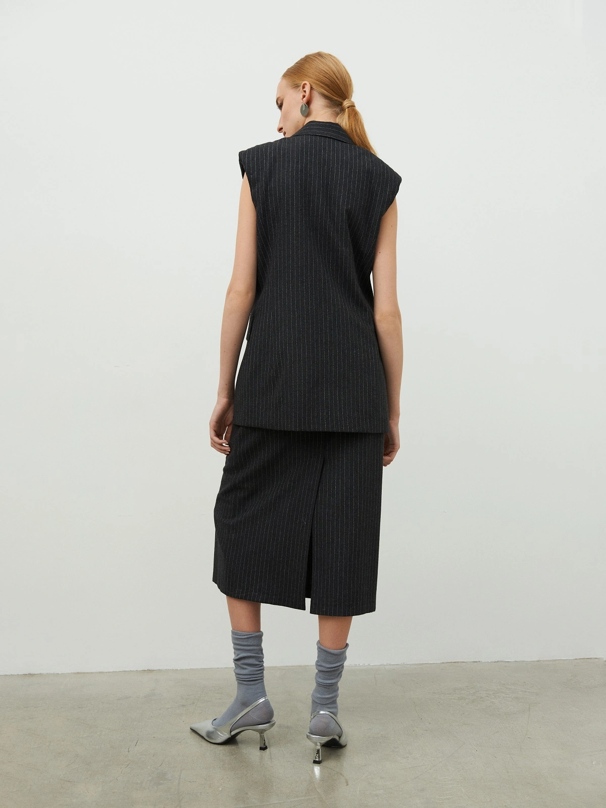 Юбка в полоску с разрезами