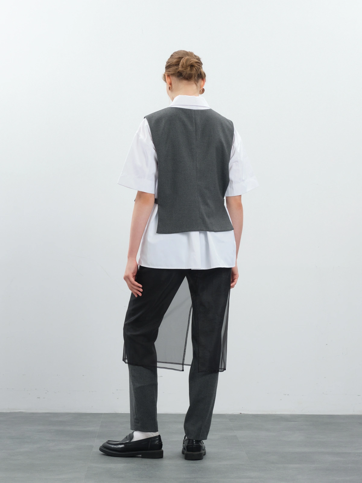 Черная юбка из органзы