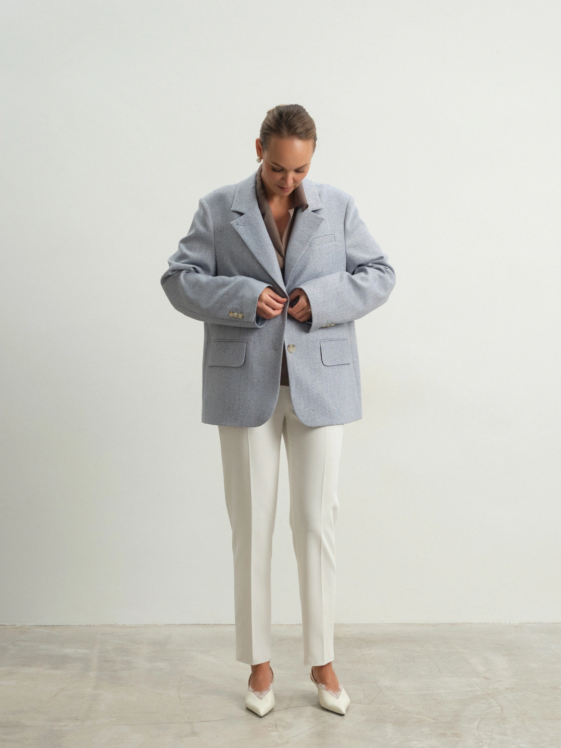 Голубой меланжевый жакет Triumph