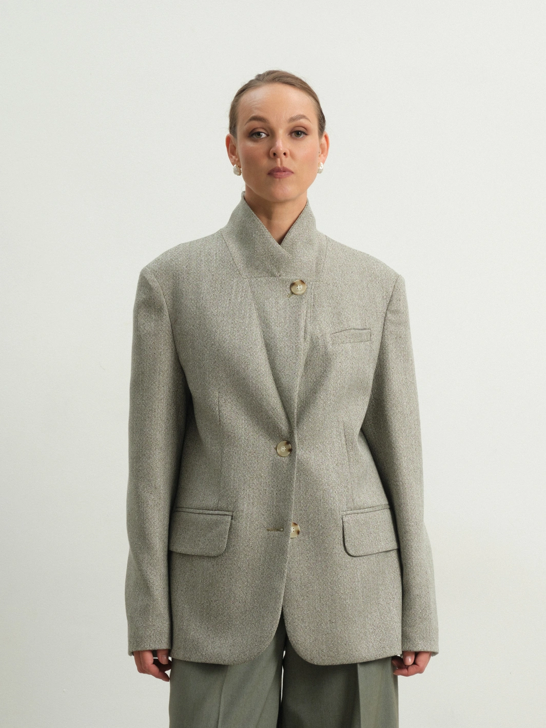 Зеленый меланжевый жакет Elegance